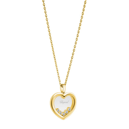 Chopard Happy Diamonds pendant in 18k ethical yellow gold with moving diamonds, view 2
