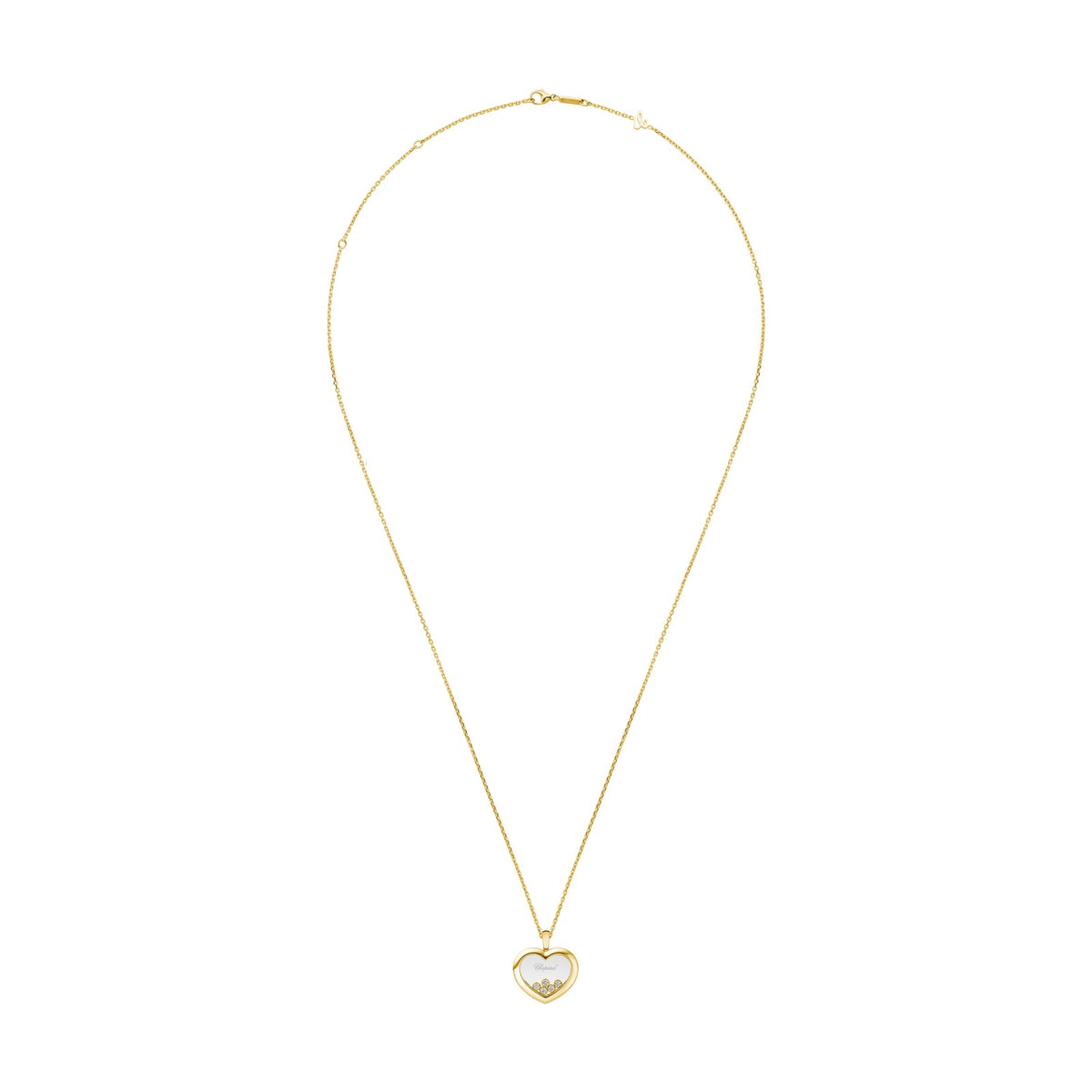 Chopard Happy Diamonds pendant in 18k ethical yellow gold with moving diamonds, view 3