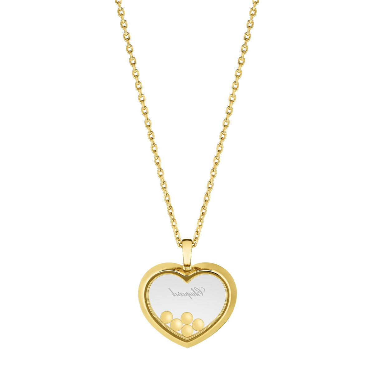 Chopard Happy Diamonds pendant in 18k ethical yellow gold with moving diamonds, view 4