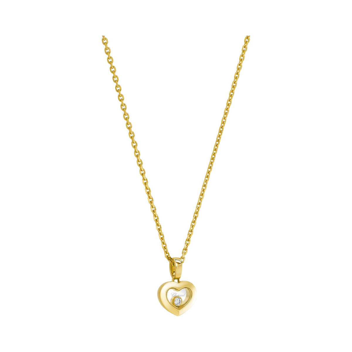 Chopard Happy Diamonds pendant in 18k ethical yellow gold with moving diamonds, view 2