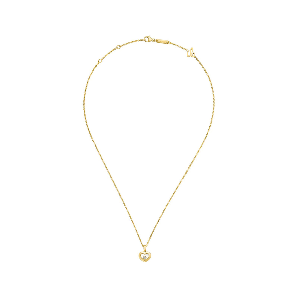 Chopard Happy Diamonds pendant in 18k ethical yellow gold with moving diamonds, view 3