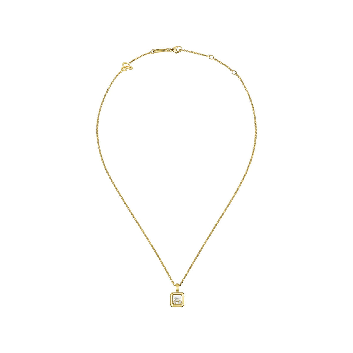 Chopard Happy Diamonds pendant in 18k ethical yellow gold with moving diamonds, view 3
