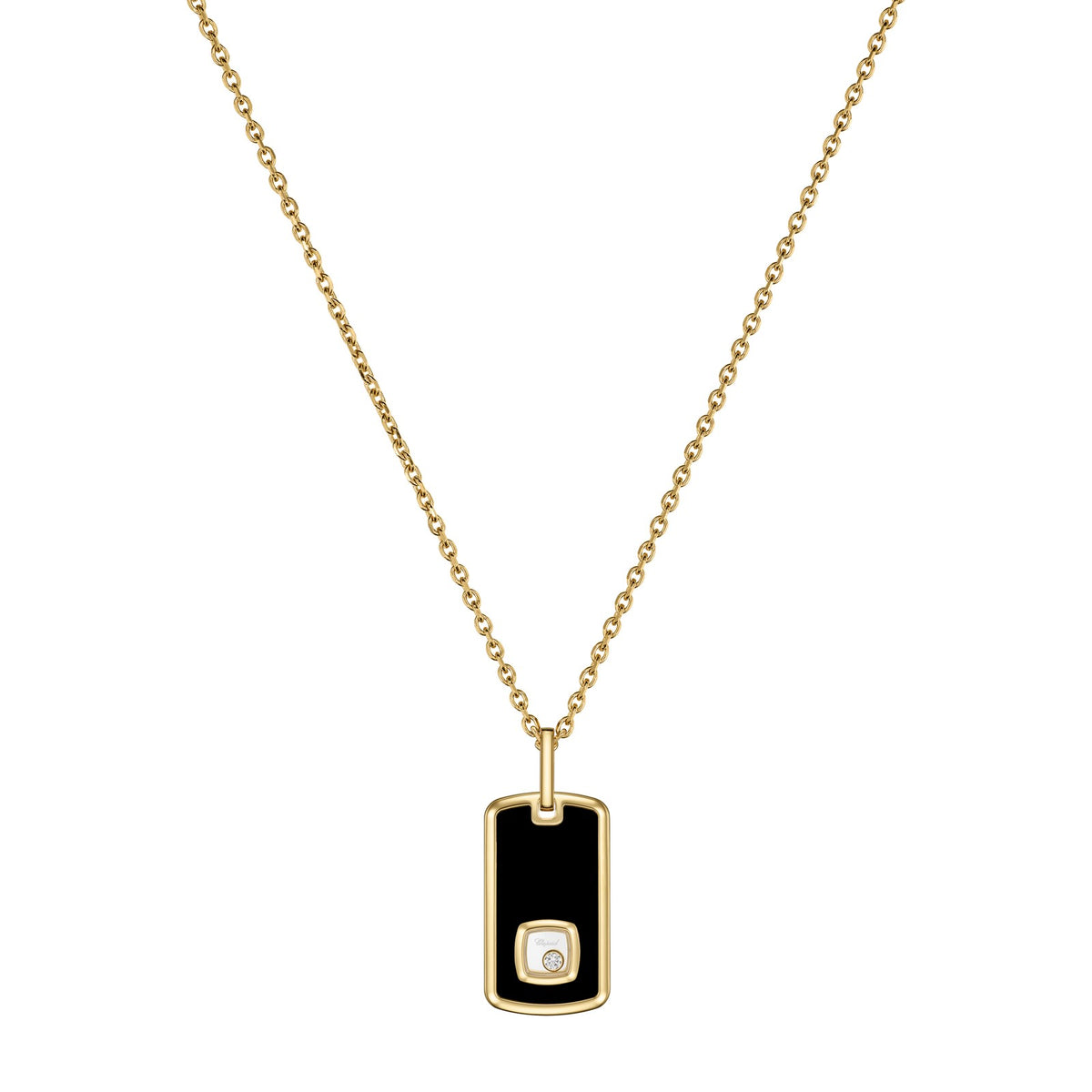 Chopard Happy Diamonds pendant in 18k ethical yellow gold with onyx