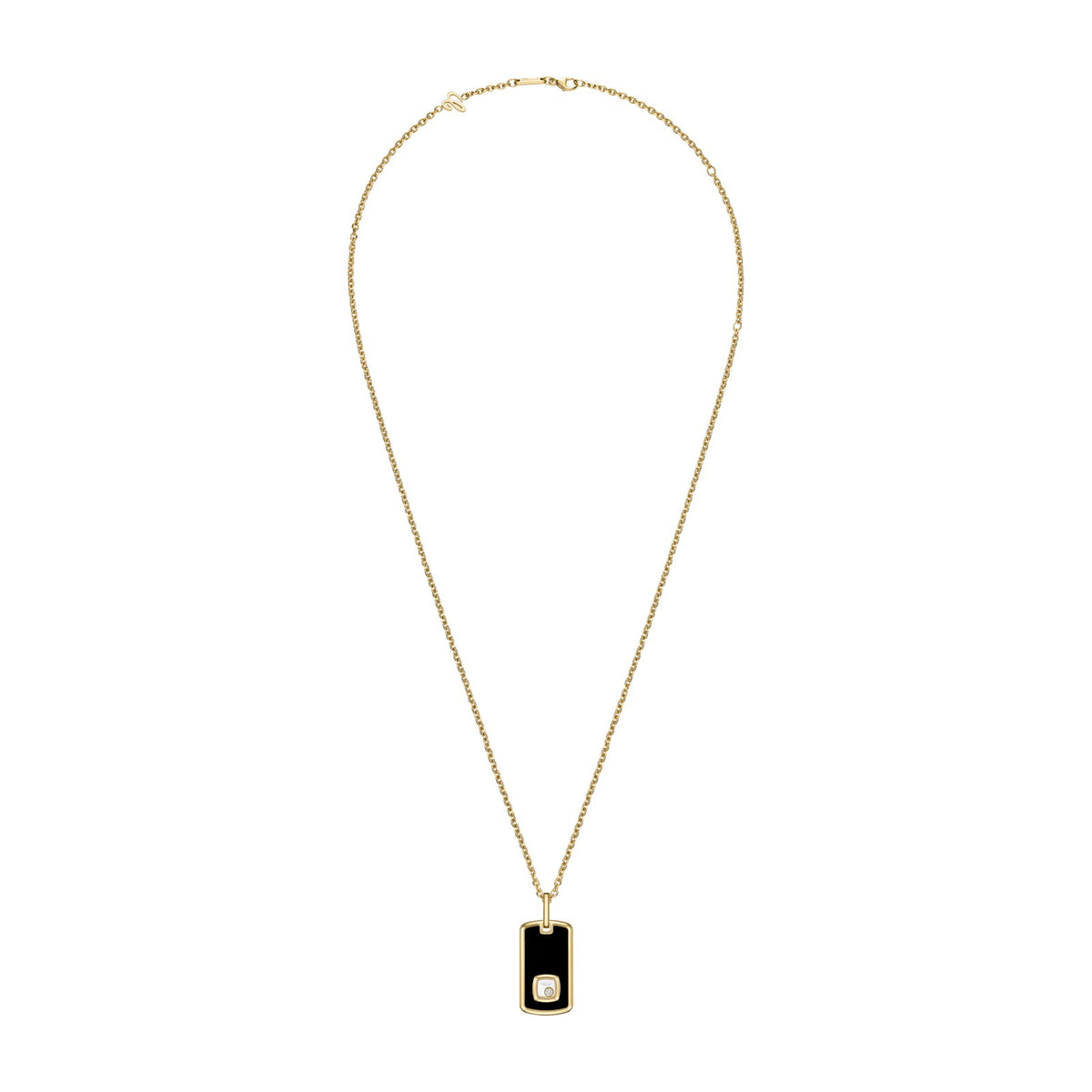 Chopard Happy Diamonds pendant in 18k ethical yellow gold with onyx, view 3