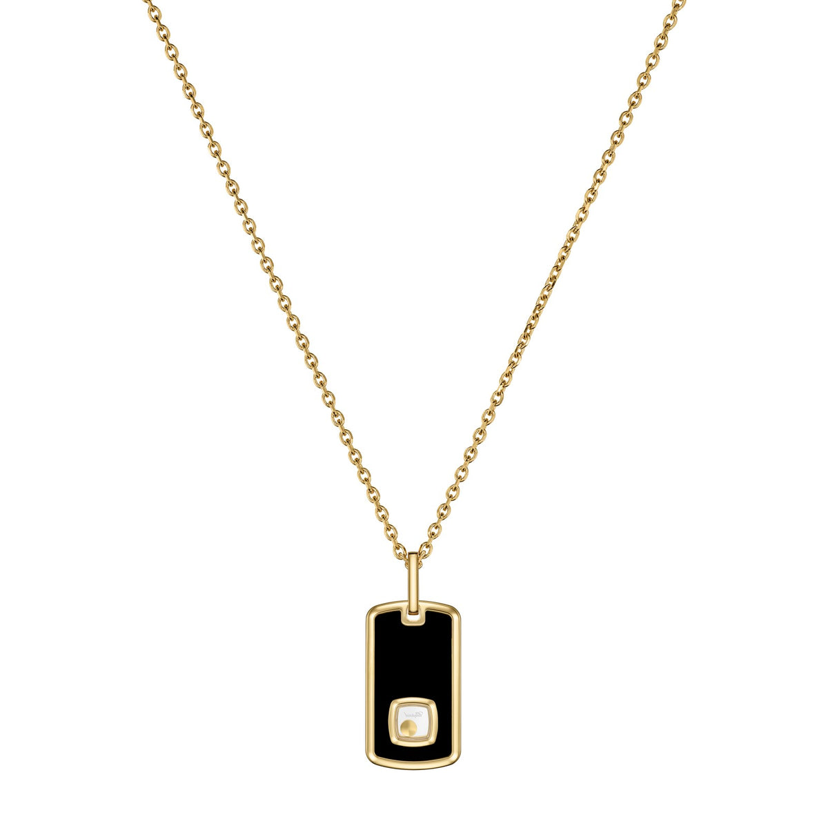 Chopard Happy Diamonds pendant in 18k ethical yellow gold with onyx, view 4