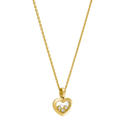 Chopard Happy Diamonds pendant in 18k ethical yellow gold with moving diamonds, view 2