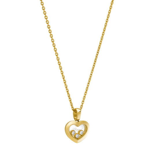 Chopard Happy Diamonds pendant in 18k ethical yellow gold with moving diamonds, view 2