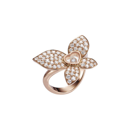Chopard Happy Diamonds ring in 18k ethical rose gold with diamonds