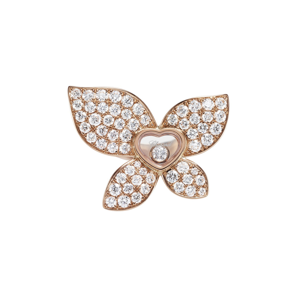 Chopard Happy Diamonds ring in 18k ethical rose gold with diamonds, view 2