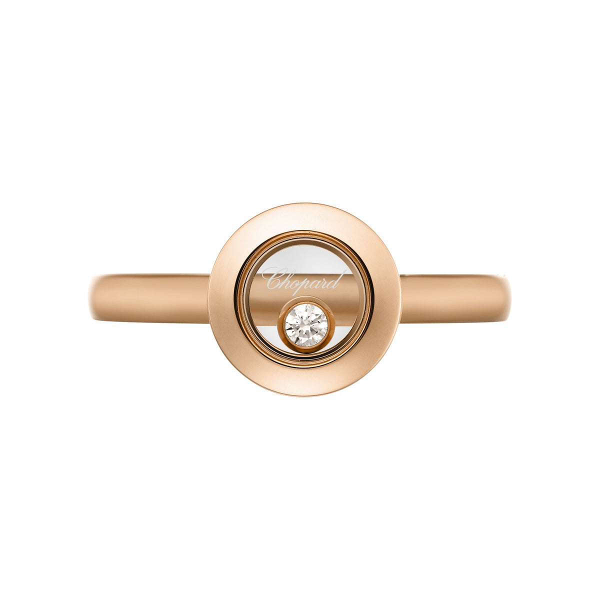 Chopard Happy Diamonds ring in 18k ethical rose gold with diamonds, view 2