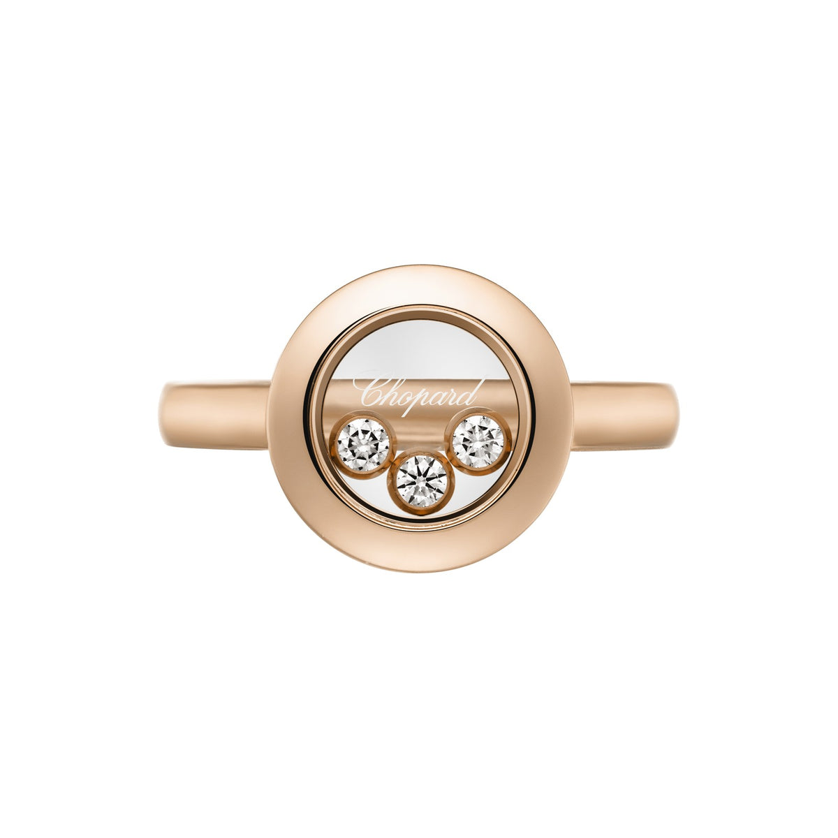 Chopard Happy Diamonds ring in 18k ethical rose gold with diamonds, view 2
