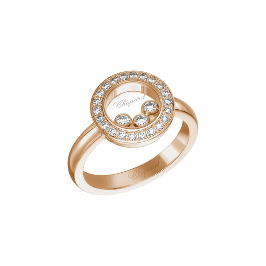 Chopard Happy Diamonds ring in 18k ethical rose gold with diamonds