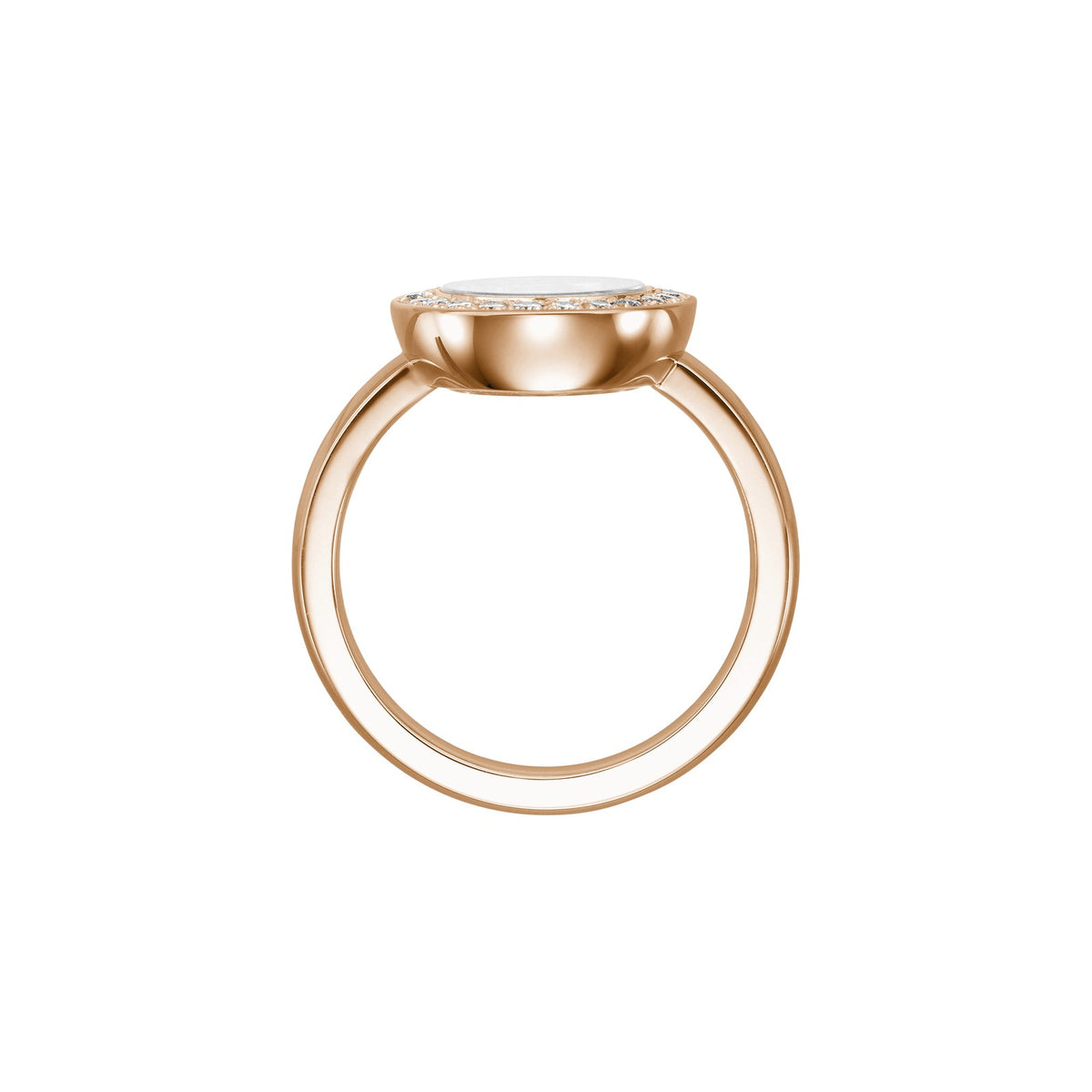 Chopard Happy Diamonds ring in 18k ethical rose gold with diamonds, view 3