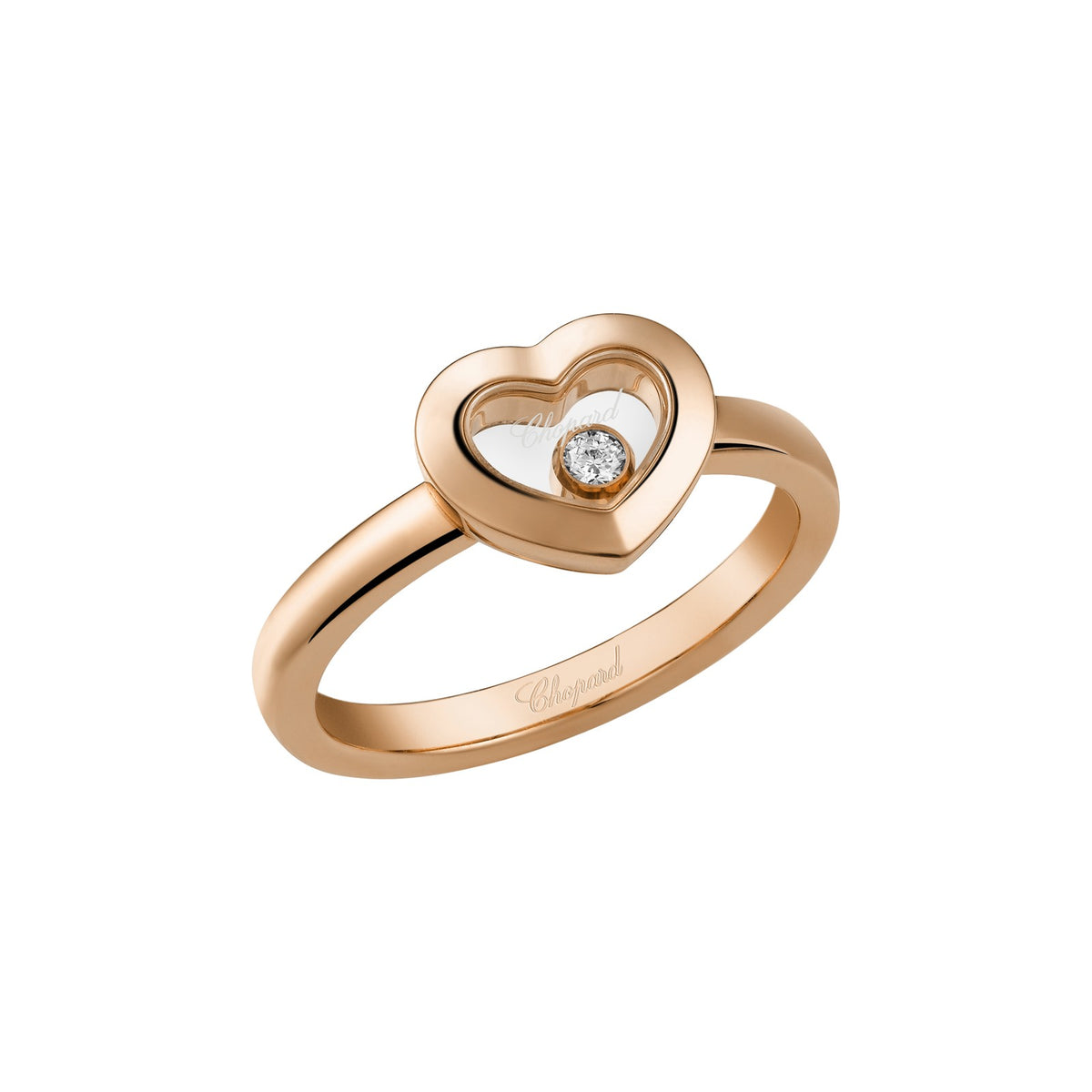 Chopard Happy Diamonds ring in 18k ethical rose gold with diamonds