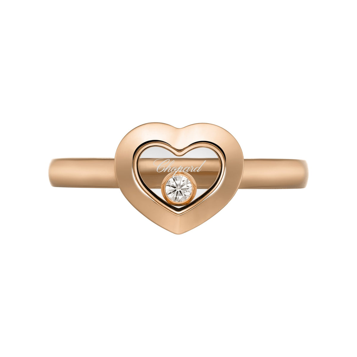 Chopard Happy Diamonds ring in 18k ethical rose gold with diamonds, view 2