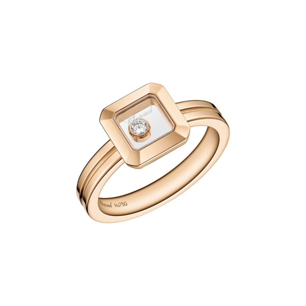 Chopard Happy Diamonds ring in 18k ethical rose gold with diamonds