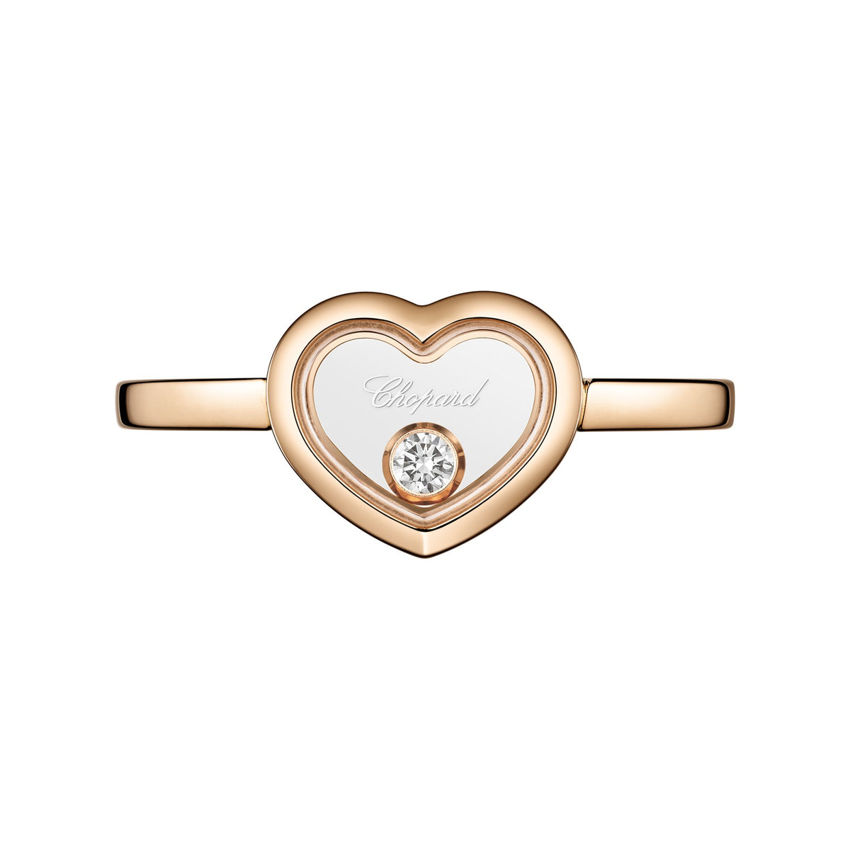 Chopard Happy Diamonds ring in 18k ethical rose gold with diamonds, view 2