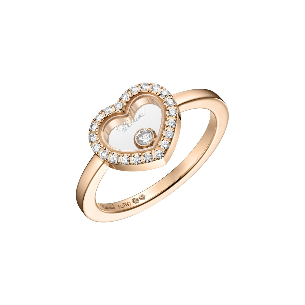 Chopard Happy Diamonds ring in 18k ethical rose gold with diamonds