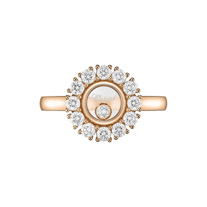 Chopard Happy Diamonds ring in 18k ethical rose gold with diamonds, view 2