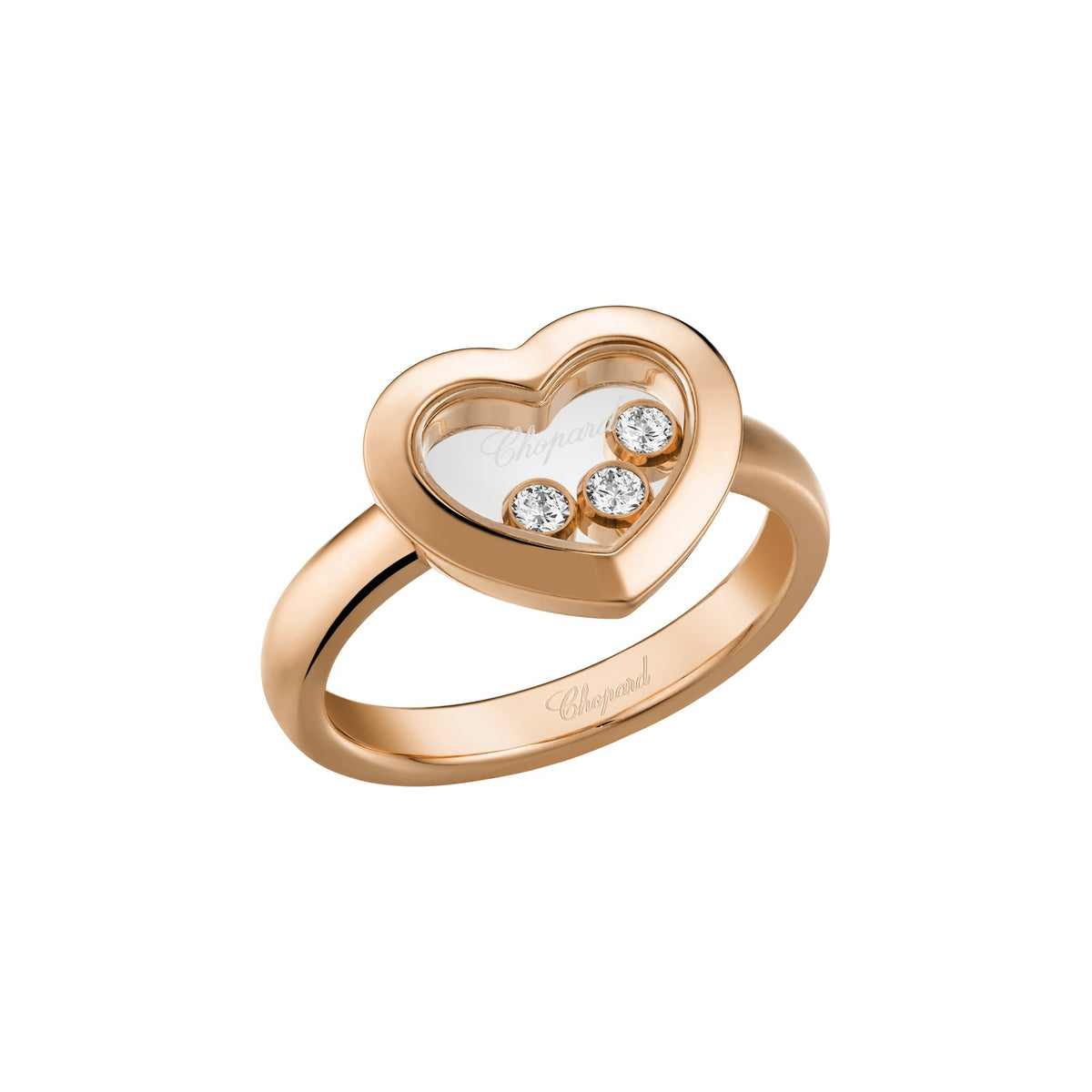 Chopard Happy Diamonds ring in 18k ethical rose gold with diamonds