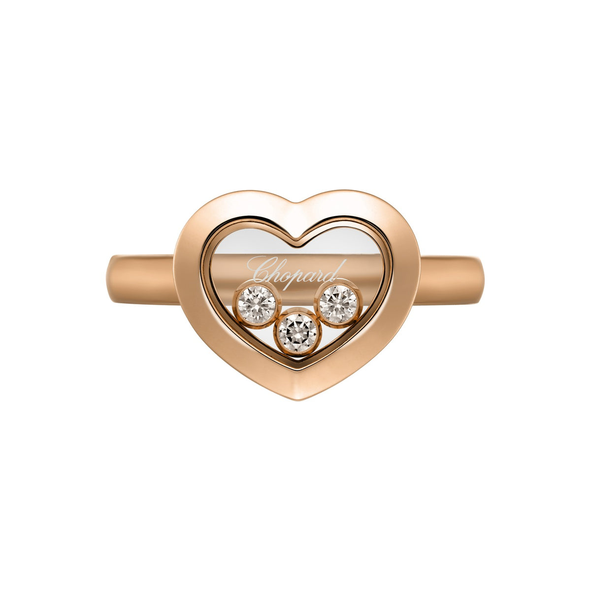 Chopard Happy Diamonds ring in 18k ethical rose gold with diamonds, view 2