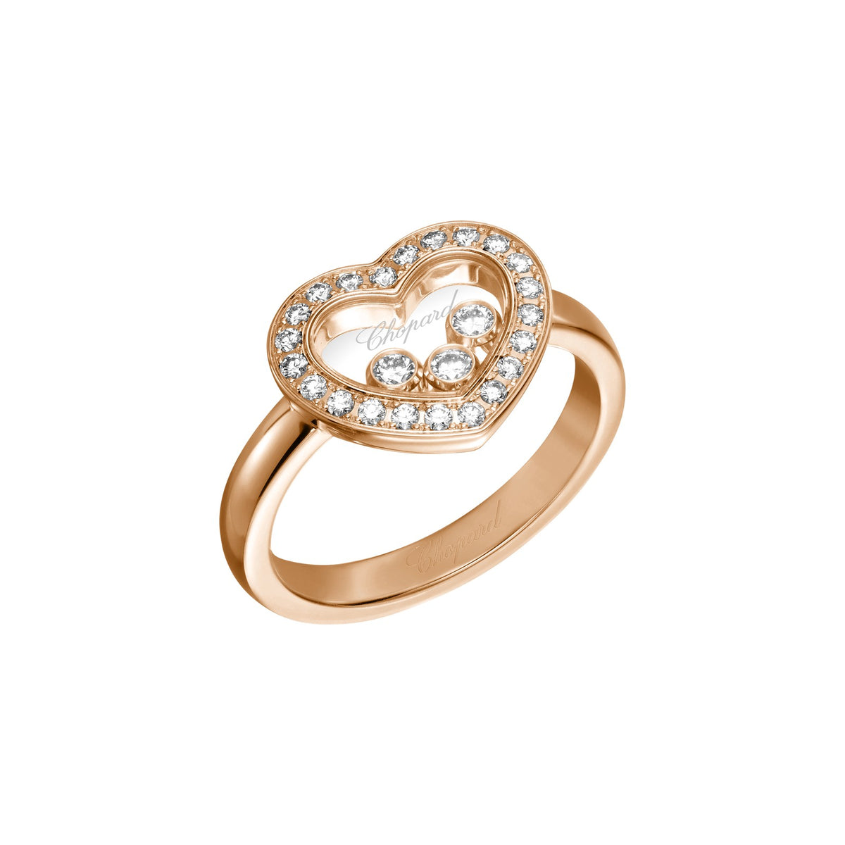 Chopard Happy Diamonds ring in 18k ethical rose gold with diamonds
