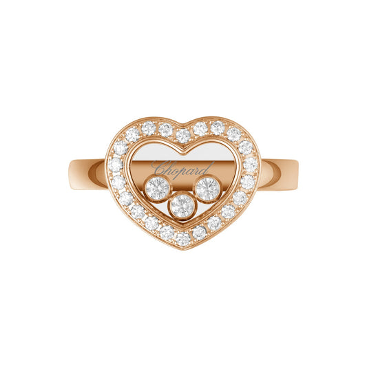 Chopard Happy Diamonds ring in 18k ethical rose gold with diamonds, view 2