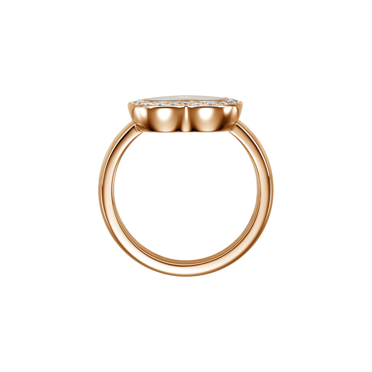 Chopard Happy Diamonds ring in 18k ethical rose gold with diamonds, view 3