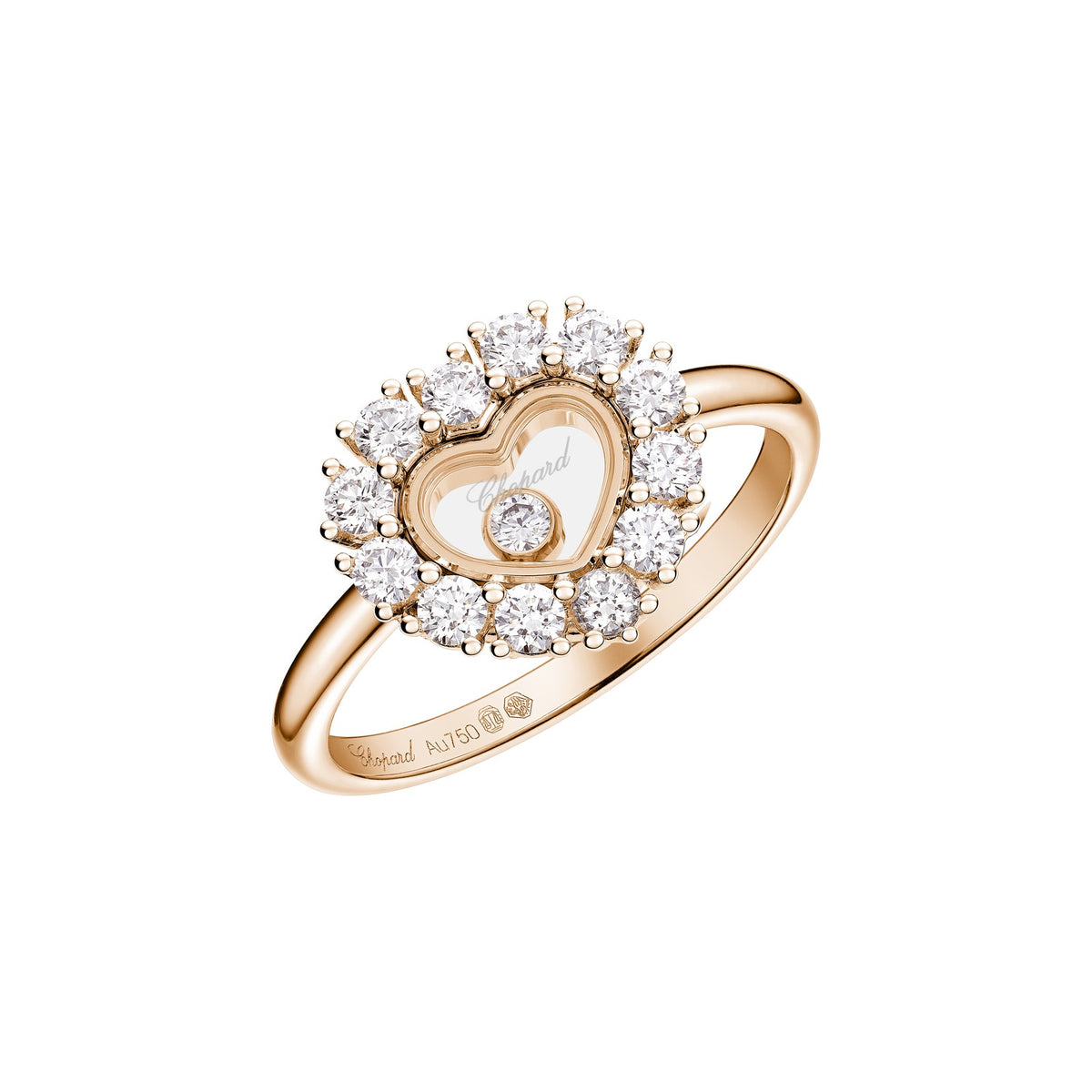 Chopard Happy Diamonds ring in 18k ethical rose gold with diamonds