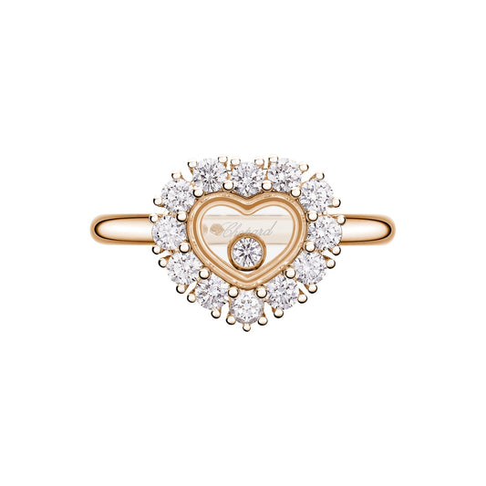Chopard Happy Diamonds ring in 18k ethical rose gold with diamonds, view 2