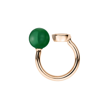 Chopard Happy Diamonds ring in 18k ethical rose gold with diamonds and agate, view 3