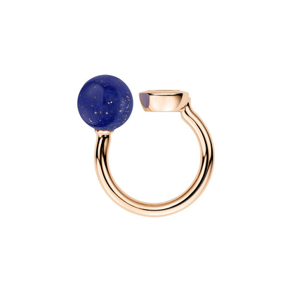 Chopard Happy Diamonds ring in 18k ethical rose gold with diamonds and lapis lazuli, view 3