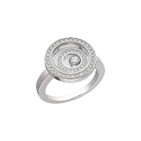 Chopard Happy Diamonds ring in 18k ethical white gold with diamonds