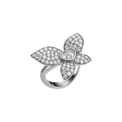 Chopard Happy Diamonds ring in 18k ethical white gold with diamonds
