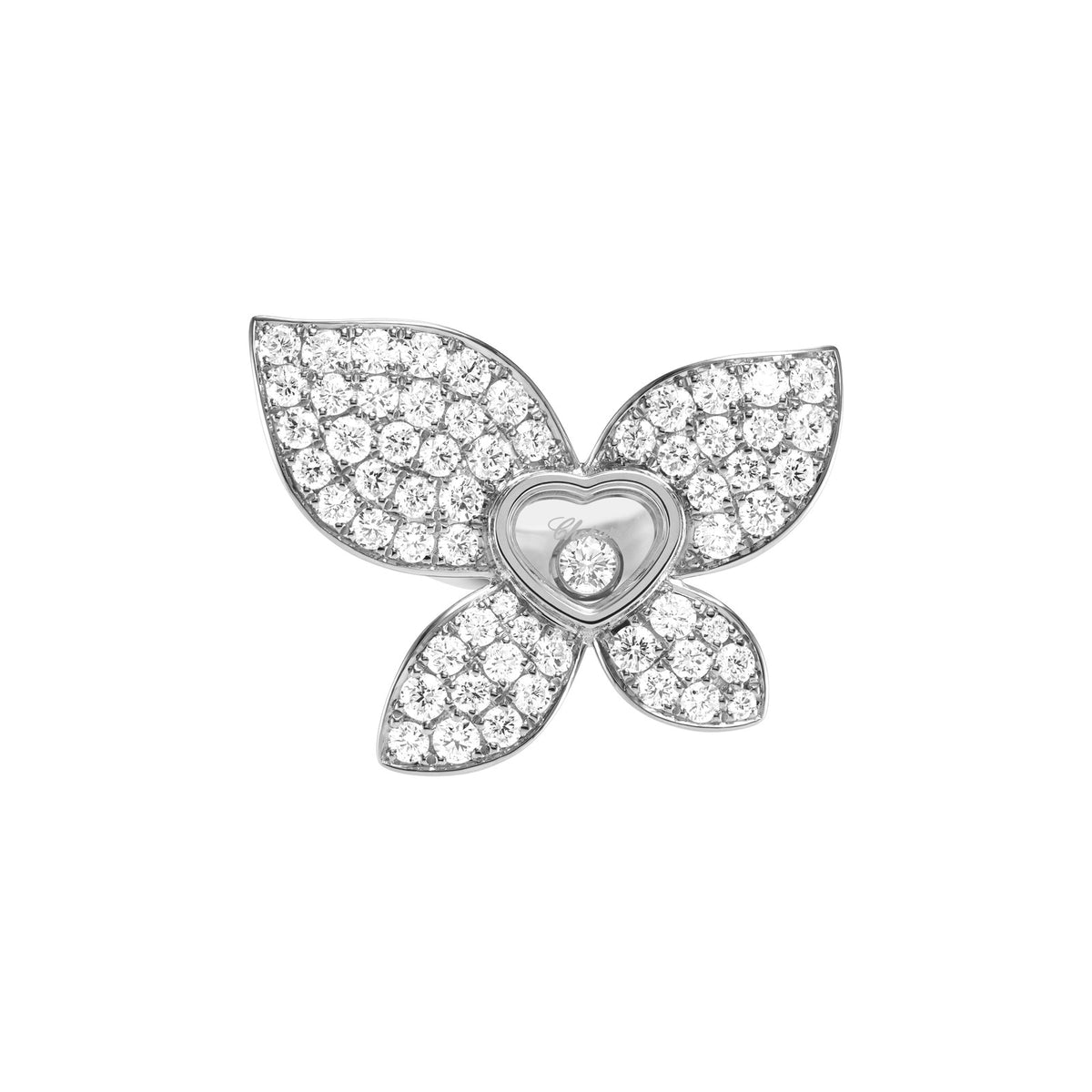 Chopard Happy Diamonds ring in 18k ethical white gold with diamonds, view 2