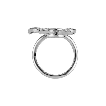 Chopard Happy Diamonds ring in 18k ethical white gold with diamonds, view 3