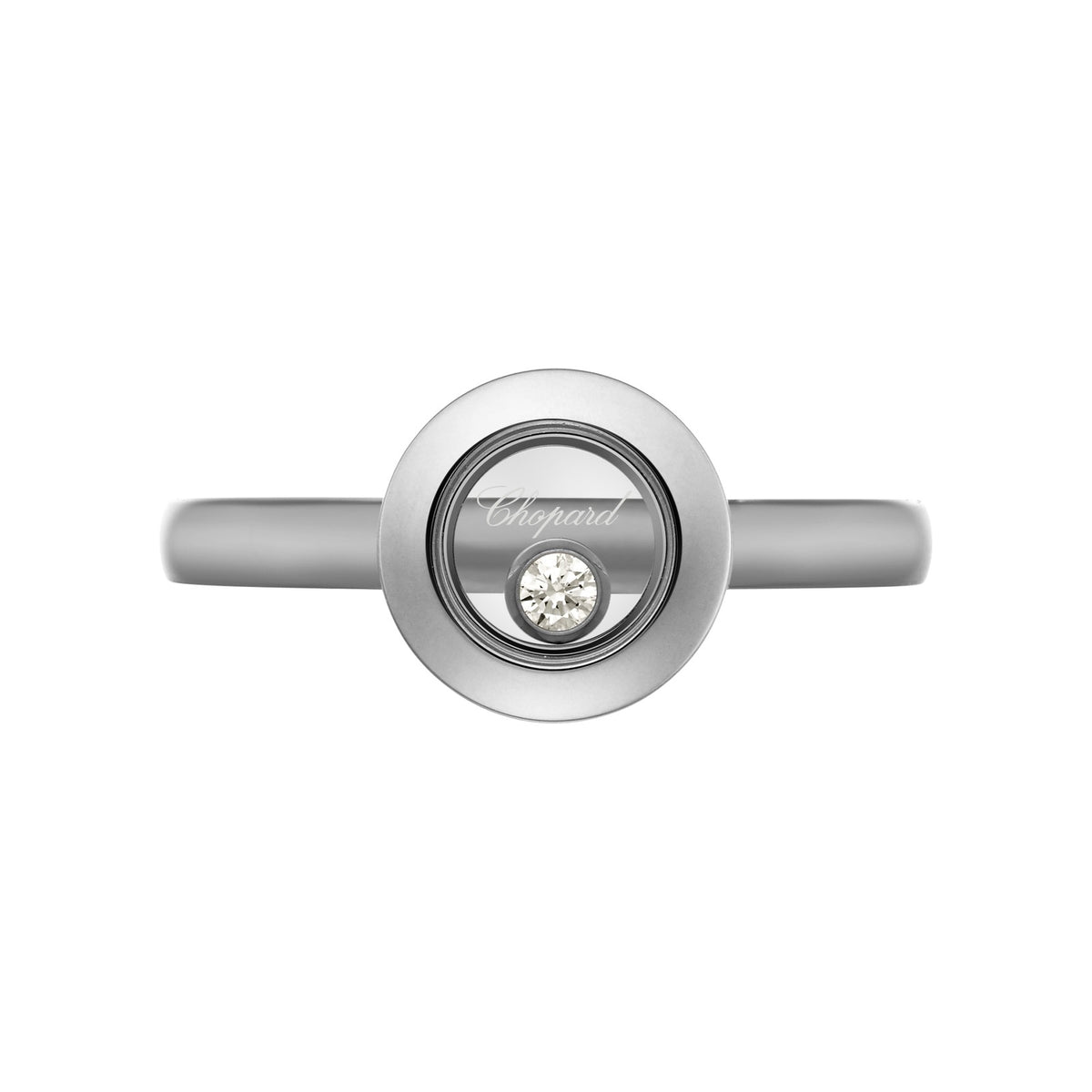 Chopard Happy Diamonds ring in 18k ethical white gold with diamonds, view 2