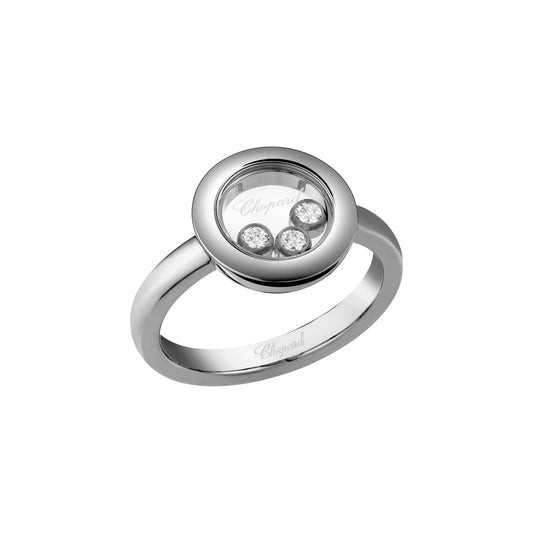 Chopard Happy Diamonds ring in 18k ethical white gold with diamonds