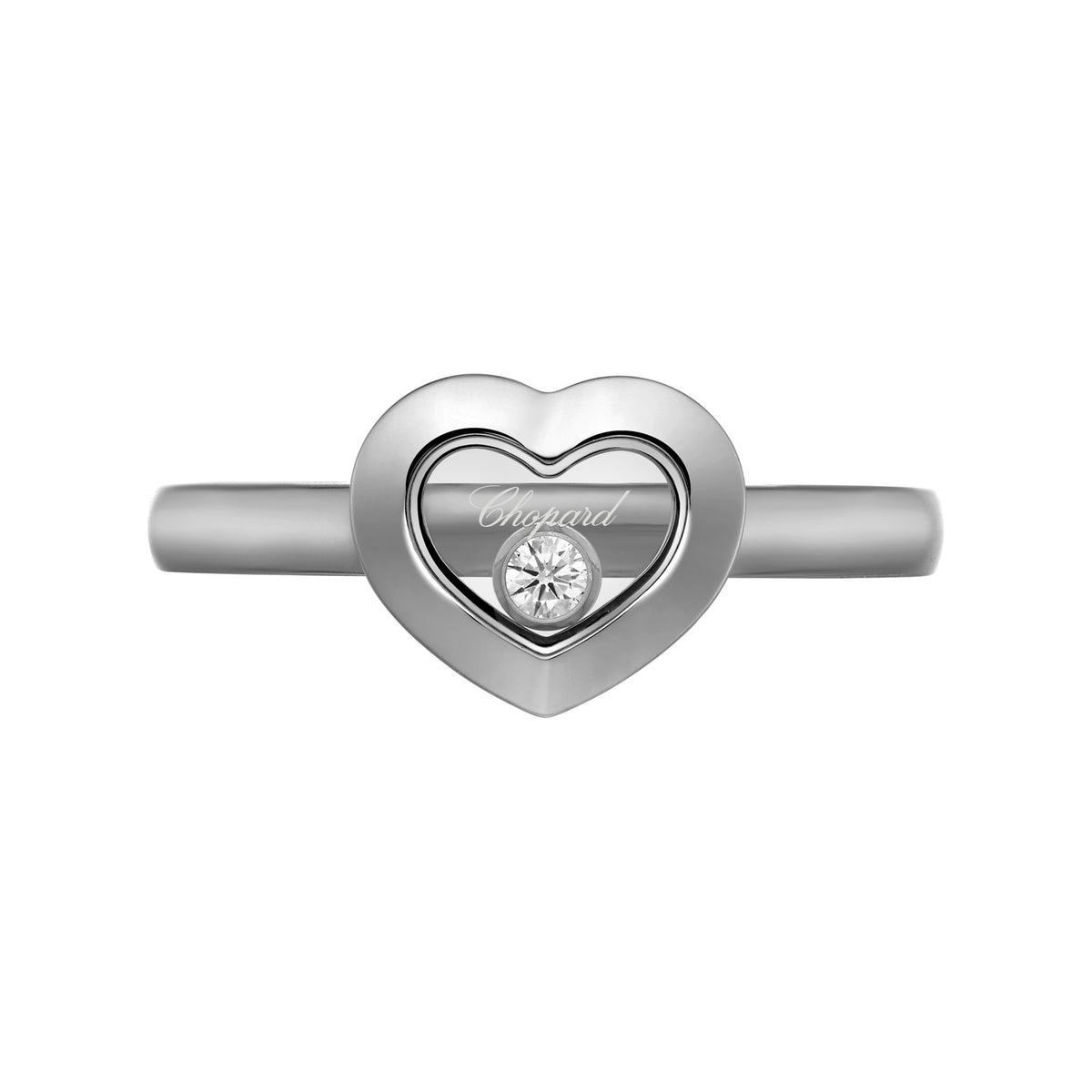Chopard Happy Diamonds ring in 18k ethical white gold with diamonds, view 2