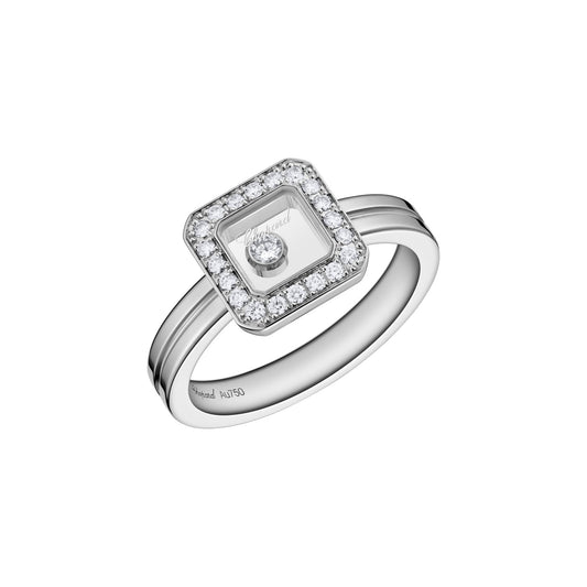 Chopard Happy Diamonds ring in 18k ethical white gold with diamonds