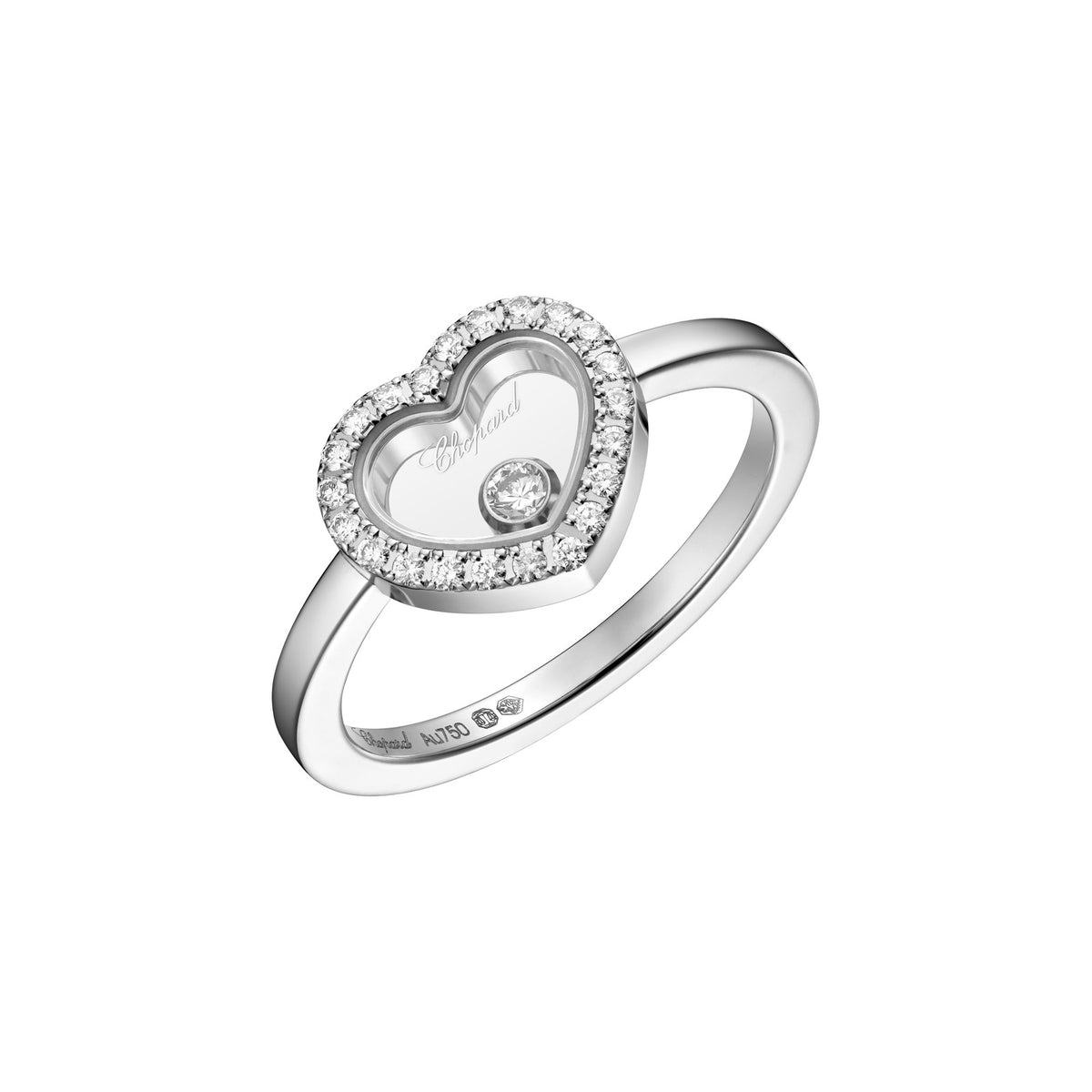 Chopard Happy Diamonds ring in 18k ethical white gold with diamonds