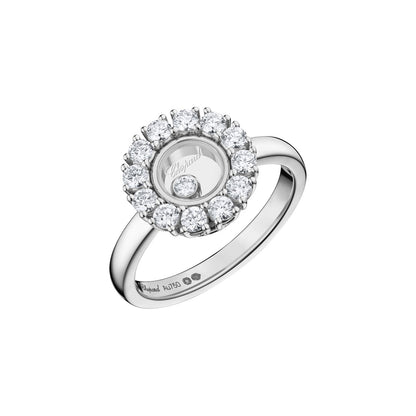 Chopard Happy Diamonds ring in 18k ethical white gold with diamonds