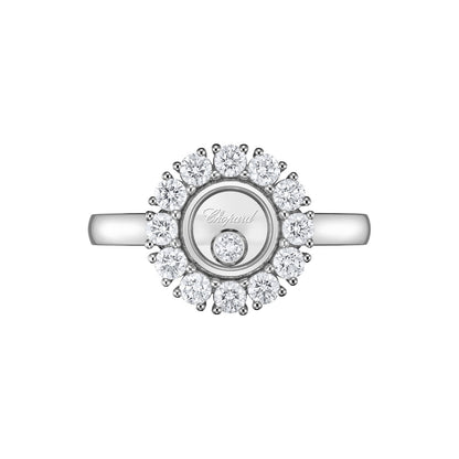 Chopard Happy Diamonds ring in 18k ethical white gold with diamonds, view 2