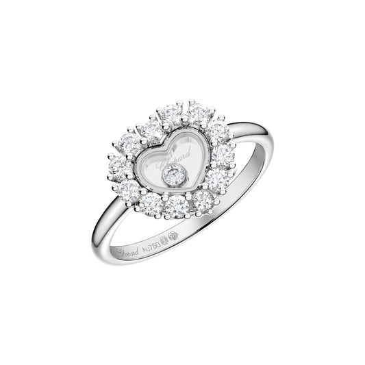 Chopard Happy Diamonds ring in 18k ethical white gold with diamonds