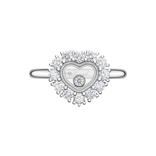 Chopard Happy Diamonds ring in 18k ethical white gold with diamonds, view 2