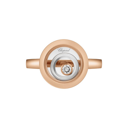 Chopard Happy Diamonds ring in 18k ethical white and rose gold with diamonds, view 2