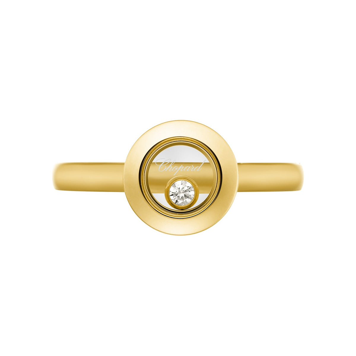 Chopard Happy Diamonds ring in 18k ethical yellow gold with diamonds, view 2