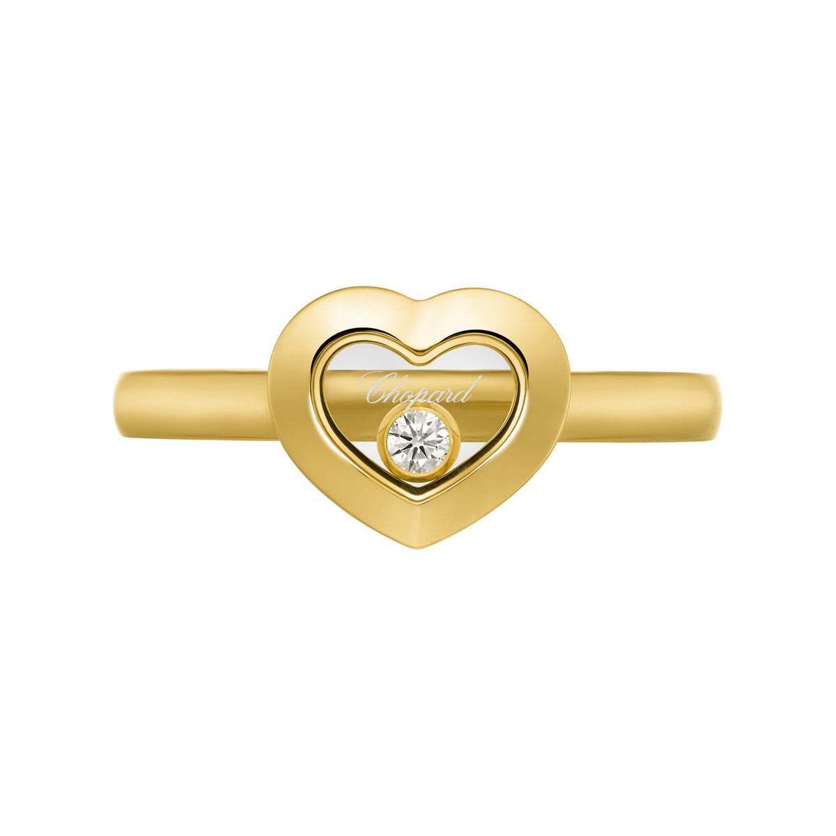 Chopard Happy Diamonds ring in 18k ethical yellow gold with diamonds, view 2
