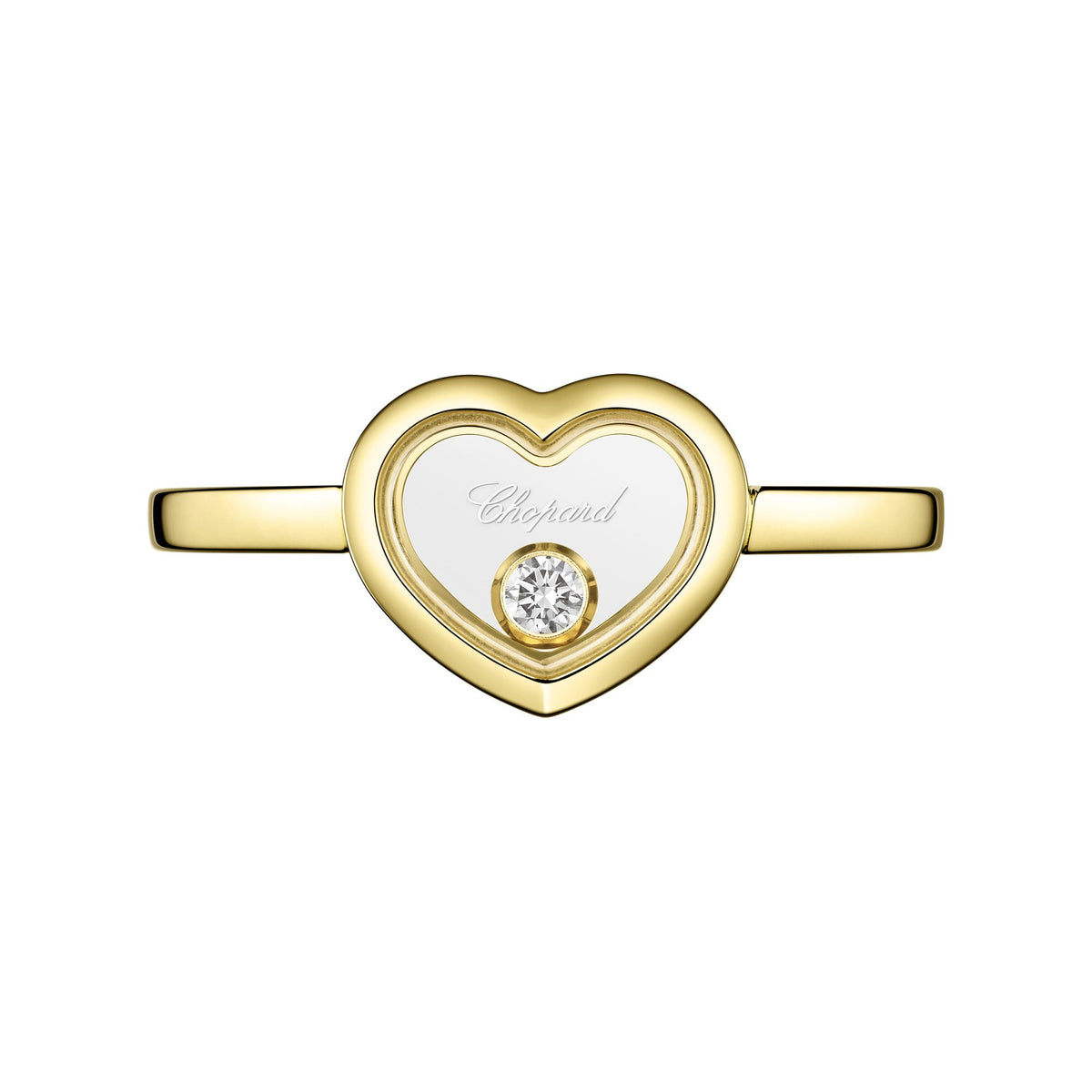 Chopard Happy Diamonds ring in 18k ethical yellow gold with diamonds, view 2