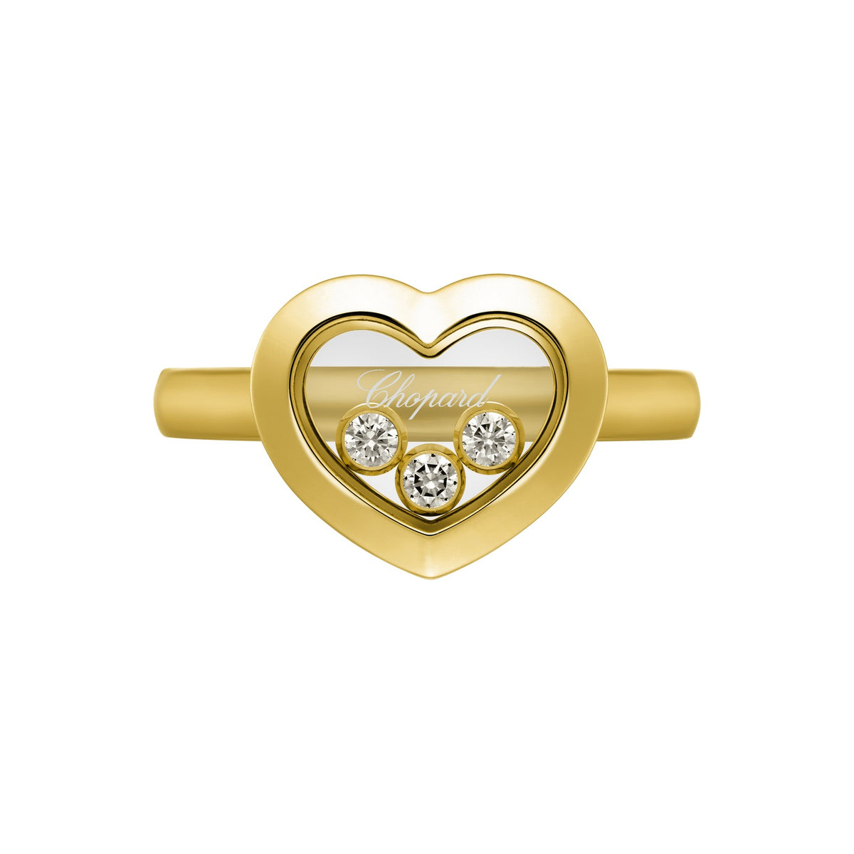Chopard Happy Diamonds ring in 18k ethical yellow gold with diamonds, view 2